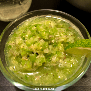© Hey, Heather Angel | Garlic & Lime Tomatillo Salsa