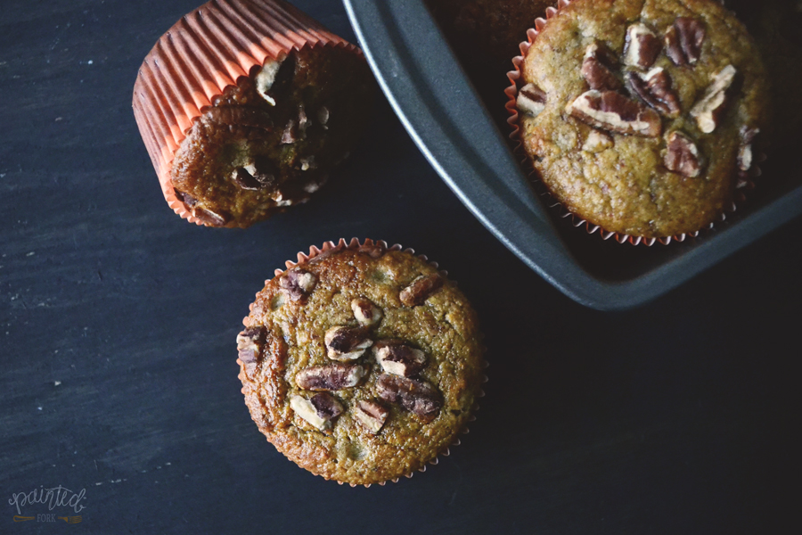 Paleo & Gluten-Free Banana Nut Muffins, recipe by PaintedFork.com